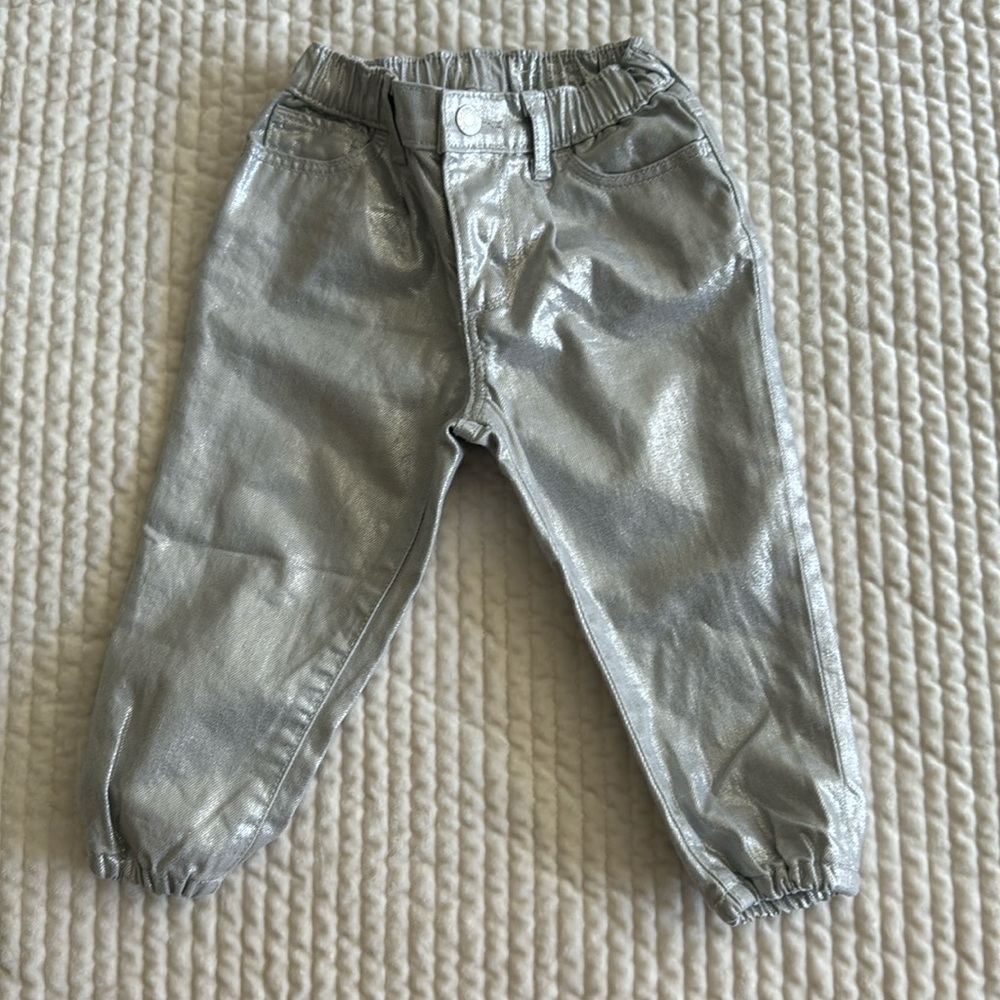 Metallic pants never worn 18-24m